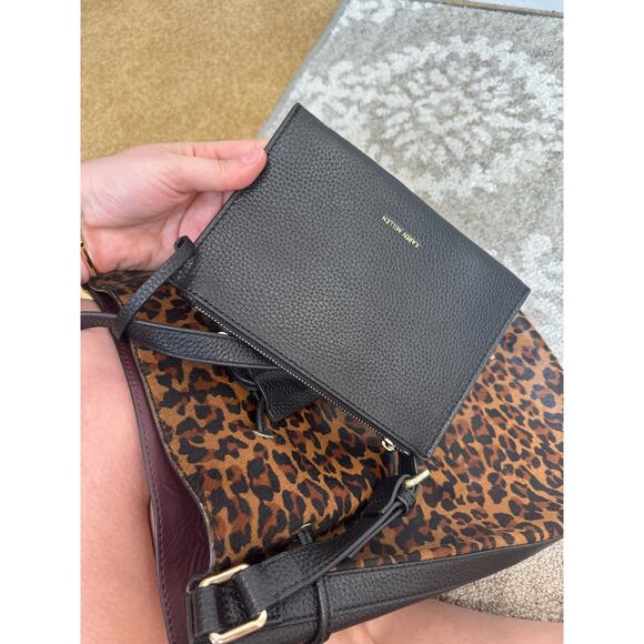 Karen Millen Leopard Print Drawstring Shoulder Bag Satchel w/ Wallet - Picture 6 of 8